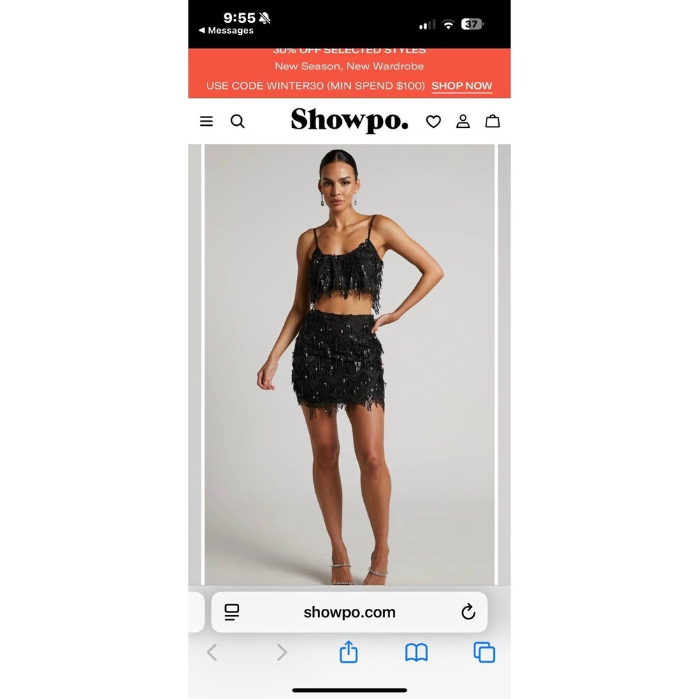 Showpo KHRIZZA Cami Top and Sequin Mini Skirt